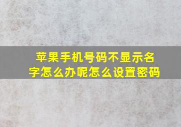 苹果手机号码不显示名字怎么办呢怎么设置密码