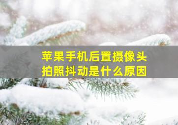 苹果手机后置摄像头拍照抖动是什么原因