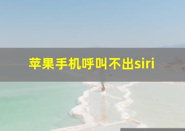 苹果手机呼叫不出siri