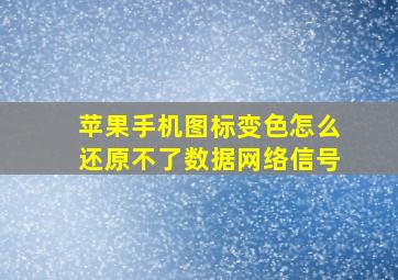 苹果手机图标变色怎么还原不了数据网络信号