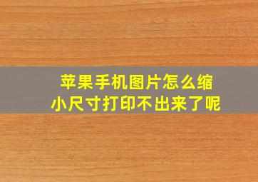 苹果手机图片怎么缩小尺寸打印不出来了呢