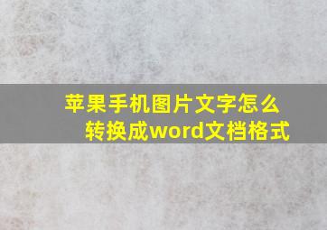 苹果手机图片文字怎么转换成word文档格式