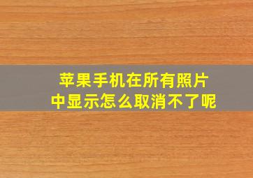 苹果手机在所有照片中显示怎么取消不了呢