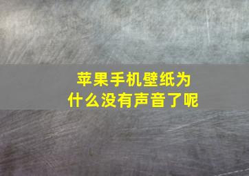 苹果手机壁纸为什么没有声音了呢