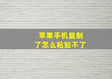 苹果手机复制了怎么粘贴不了