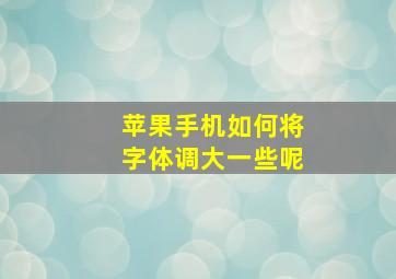 苹果手机如何将字体调大一些呢