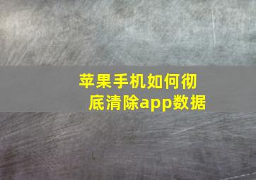 苹果手机如何彻底清除app数据