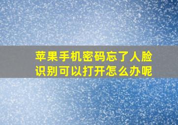 苹果手机密码忘了人脸识别可以打开怎么办呢