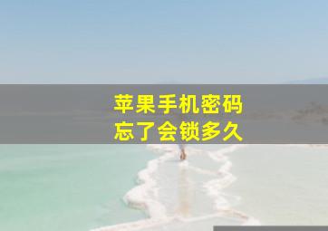 苹果手机密码忘了会锁多久