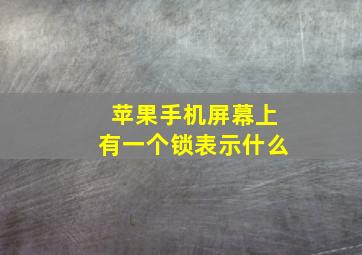 苹果手机屏幕上有一个锁表示什么