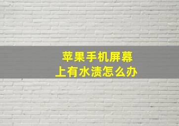 苹果手机屏幕上有水渍怎么办