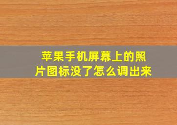 苹果手机屏幕上的照片图标没了怎么调出来