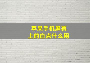 苹果手机屏幕上的白点什么用