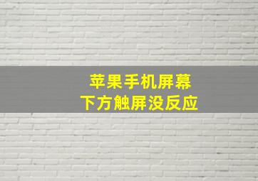 苹果手机屏幕下方触屏没反应