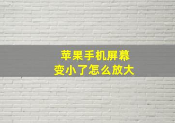 苹果手机屏幕变小了怎么放大