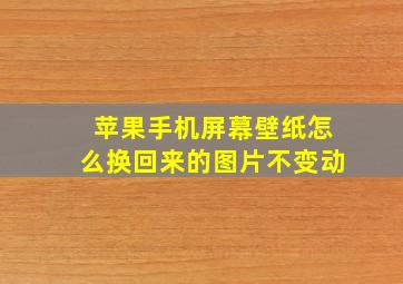 苹果手机屏幕壁纸怎么换回来的图片不变动