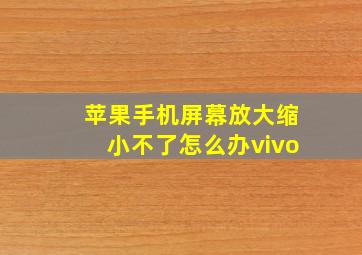 苹果手机屏幕放大缩小不了怎么办vivo