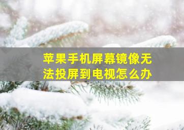 苹果手机屏幕镜像无法投屏到电视怎么办