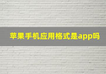 苹果手机应用格式是app吗