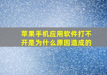 苹果手机应用软件打不开是为什么原因造成的