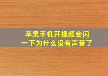 苹果手机开视频会闪一下为什么没有声音了