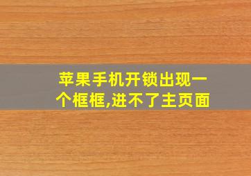 苹果手机开锁出现一个框框,进不了主页面