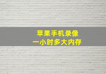 苹果手机录像一小时多大内存