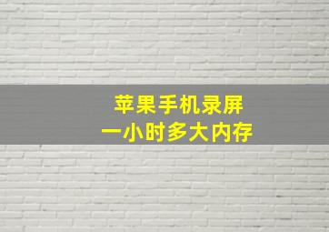 苹果手机录屏一小时多大内存