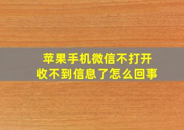 苹果手机微信不打开收不到信息了怎么回事