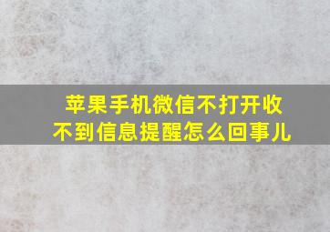 苹果手机微信不打开收不到信息提醒怎么回事儿