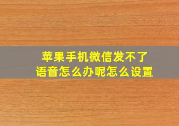 苹果手机微信发不了语音怎么办呢怎么设置