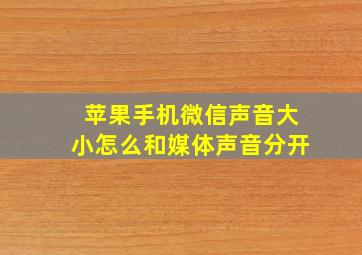 苹果手机微信声音大小怎么和媒体声音分开