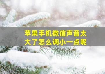 苹果手机微信声音太大了怎么调小一点呢