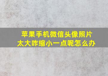 苹果手机微信头像照片太大咋缩小一点呢怎么办