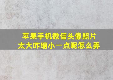 苹果手机微信头像照片太大咋缩小一点呢怎么弄