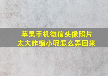 苹果手机微信头像照片太大咋缩小呢怎么弄回来