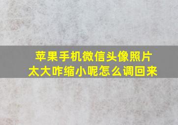 苹果手机微信头像照片太大咋缩小呢怎么调回来