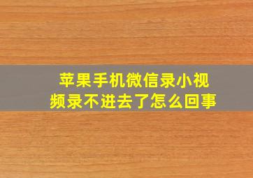 苹果手机微信录小视频录不进去了怎么回事