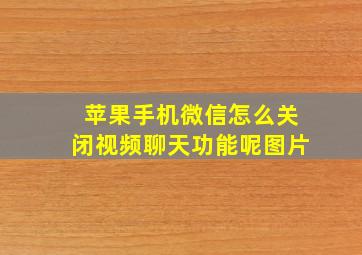 苹果手机微信怎么关闭视频聊天功能呢图片