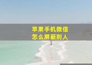 苹果手机微信怎么屏蔽别人