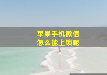 苹果手机微信怎么能上锁呢