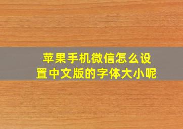 苹果手机微信怎么设置中文版的字体大小呢