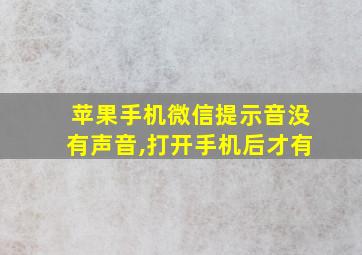 苹果手机微信提示音没有声音,打开手机后才有