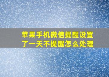 苹果手机微信提醒设置了一天不提醒怎么处理