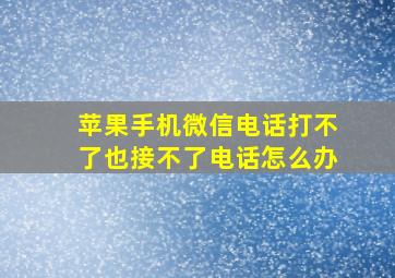 苹果手机微信电话打不了也接不了电话怎么办