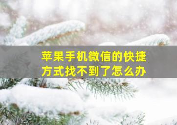 苹果手机微信的快捷方式找不到了怎么办