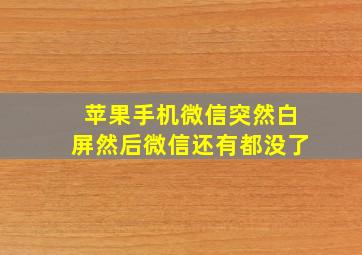 苹果手机微信突然白屏然后微信还有都没了