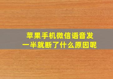 苹果手机微信语音发一半就断了什么原因呢