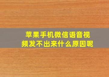 苹果手机微信语音视频发不出来什么原因呢