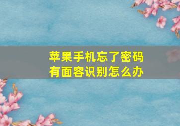 苹果手机忘了密码有面容识别怎么办